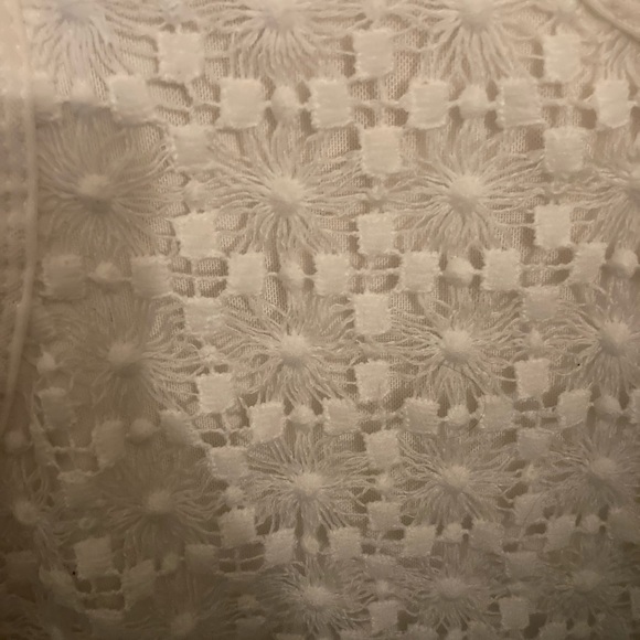 Sheer White with Flower Pattern Tank Top with Inner Spaghetti Strap. - Picture 3 of 3